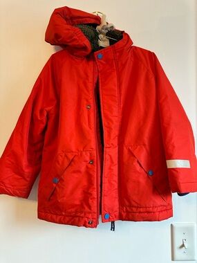Boys 5/6 Mini Boden Red Hooded Winter Parka Jacket